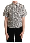 Dolce & Gabbana WoMens White Floral Collared Blouse Shirt - Black/White material_cotton - Size IT 40 (Womens)