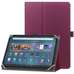 HoYiXi Universal Case for 9-10.1 inch Tablet Fire HD 10/ Fire HD 10 Plus with Stand Folio and Hand Strap Protective Cover for 9"-10.1" Samsung Huawei Lenovo Android Tablet - Purple