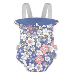 GAGAKU Porte-poupée pour tout-petits - Accessoires de poupée Reborn - Porte-poupée avant et arrière - Fleurs bleues