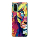 Skalfynd Samsung Galaxy S20 Lejon Lion Kattdjur Färgglad Multifärg