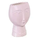 Cache-Pot 15 X 8,5 X 19 Cm Visage Céramique Mauve Ref.397