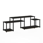 Furinno Turn-N-Tube Handel TV Stand, TV Unit for TV up to 55 Inch, Espresso/Black, 183.4(W) x 58(H) x 39.6(D) cm