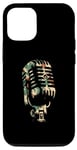 Coque pour iPhone 15 Pro Microphone camouflage – Vintage Singer Live Music Lover