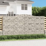 Panier de gabions Mur en gabion Clôture de gabion arqué 400x30x200/220 cm Fer galvanisé 16252