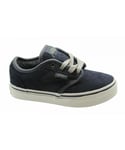 Vans Childrens Unisex Off The Wall Atwood Suede Kids Junior Lace Up Canvas Trainers ZNRGJW B40D - Blue Leather (archived) - Size UK 2.5