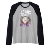 Terrifying Clown Face Killer Clown Costume Horror Vibes Raglan Baseball Tee