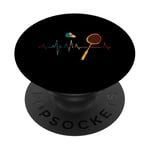 Graphique coloré Badminton Heartbeat PopSockets PopGrip Adhésif