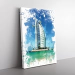 Big Box Art The Burj al Arab Dubai V3 Canvas Wall Art Print Ready to Hang Picture, 76 x 50 cm (30 x 20 Inch), Multi-Coloured