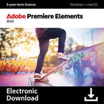 Adobe Premiere Elements 2025 - Windows / Mac -kuvankäsittelyohjelma, ESD - sähköinen lisenssi