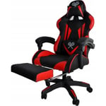 GAMER Fauteuil de bureau siège gaming dossier inclinable avec repose-pieds Rouge