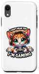 Coque pour iPhone XR Chat gamer rétro avec casque : Can't Hear You, I'm Gaming!