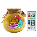 Wishing Bottle Rose Flower Night Light Led Bulb Rgb Dimmer Lamp Yellow