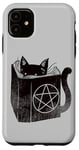 Coque pour iPhone 11 SataniCat Pentagramme Chat Satan Demon Necronomicon Lover