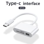 Adaptateur de type C TF CF SD Lecteur de carte mémoire OTG ampa er Compact Flash USB-C pour iPad Pro Huawei pour Macbook USB Type C Cardreader - Type 3in1 White Type-C