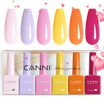 CANNI Vernis à Ongles Gel Semi Permanent 6 Couleur Vernis à Ongles Gel UV Gel Nail Polish rose violet jaune orange marron Gel Semi-permanent Gel Set Valentinstag Gel für Nageldesign