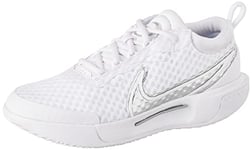 Nike Women's Court Zoom Pro Trainers, White Metallic Silver, 4 UK