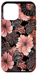 Coque pour iPhone 12 Pro Max Rose Art Déco Floral Dentelle Noir Motif Vintage