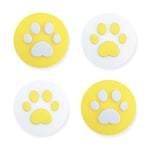 GeekShare 4PCS Silicone Cat Claw Joy Con Thumb Grip Set Cover Analog Thumb Stick Grips-Joystick Button Caps for Switch and Switch Lite Controller(Yellow & White)