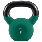 Yes4All Kettlebell, 12KG Cast Iron, Neoprene Coated, Dark Green for Strength Training