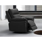 Vente-unique Fauteuil relax en cuir de buffle PAKITA - Noir