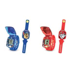 VTech - Pat' Patrouille, La Montre-Jeu Interactive de Chase, Montre Enfant à Clapet & Pat' Patrouille, La Montre-Jeu Interactive de Marcus, à Clapet avec Écran Animé, Bracelet Souple, 12 Cadrans