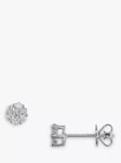 E.W Adams 18ct White Gold Diamond Cluster Small Stud Earrings