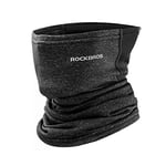 ROCKBROS Cache Cou Moto Polaire Hiver Tour de Cou Thermique Masque Sport Chaud Coupe-Vent Cache Col Unisexe Élastique Anti-Poussière Multifonctionnel Épais Vélo Noir/Gris Claire/Gris Foncé/Vert Fluo