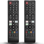 Set de 2 Remplacement Samsung TV RemoteTélécommande Universelle pour Toutes Les télécommandes Samsung - Compatible avec Toutes Les télécommandes Samsung Smart TV(Q562)