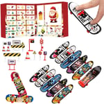 Fingerboard Fingertops Adventskalender 2024, Julräkning Finger Skateboard Cool Toy Kit Mini Skateboards, Finger Skateboards Adventskalender