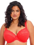 Elomi Women's Charley Bra: Stretch Lace & Mesh, Racerback Option. Low Plunge UK jj, Us Sizes D-n, Opaque, Salsa, 40HH