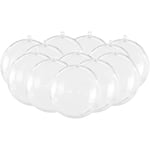 12-pack DIY Transparent Plastkulor för Fyllning, 3 Olika Storlekar, Transparent Badbombsform Set för Jul, Bröllop, Fest, Heminredning, 3 Tum