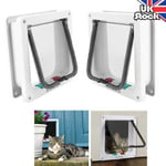 4 Way Small Large Pet Cat Dog Kitten Supply Lock Lockable Safe Flap Door Uk Ku