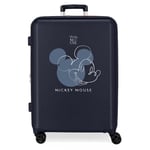 Joumma Disney Mickey Outline Suitcase Medium Blue 48 x 70 x 28 cm Rigid 4 kg TSA Lock ABS 4 kg 79L, Blue, One Size, Medium Suitcase