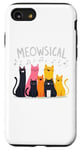 Coque pour iPhone SE (2020) / 7 / 8 Meowsical Cat Daddy Mommy Cheshire Race Chat Musique