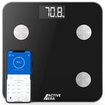 Active Era Balance Pese Personne, Balance Connectée Bluetooth avec Application mobile, Impédancemetre, Balance masse graisseuse et muscle (BMI/Muscle/Eau/Graisse Corporelle/Masse Osseuse/BMR) - Noir