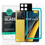 Ibywind 2 Pièces Verre Trempé pour Xiaomi Poco X6 Pro 5G 6.67",9H Dureté Protection écran,avec 1 Pièce Protection Caméra,1 Pièce Film Arrière,Facile à installer