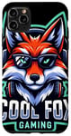 Coque pour iPhone 11 Pro Max Cool Fox Gaming Renard Casque Lunettes