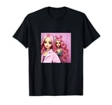 rainbow high style pink doll pink hair manga anime teen girl T-Shirt