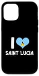 iPhone 12/12 Pro I Love Saint Lucia Pride St. Lucian Flag Heart Case