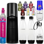 Sodastream Terra Black vattenkolsyra 3 flaskor + Pepsi sirap + tillbehör