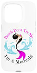 Coque pour iPhone 15 Pro Beach Don't Try Me I'm A Mermaid Funny Black Sirmaids Women