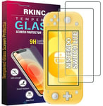 RKINC Verre Trempé [Lot de 2] pour Nintendo Switch lite, Film Protection écran, Dureté 9H 0,33 mm HD Glass [Garantie à vie][sans Bulles d'air][Résistant aux rayures]