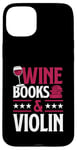 Coque pour iPhone 15 Plus Livres sur le vin et le violon rouge