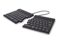 R-Go Ergonomic Keyboard Split Break - Version 2 - Tastatur - With Integrated Break Indicator - Compact - Med Magnet Attachment, Led Indicator - Trådløs - Bluetooth 5.0 - Qwerty - Italiensk - Svart