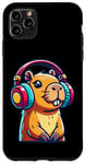 iPhone 11 Pro Max Capybara Wearing Headphones Music Case