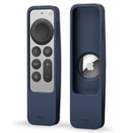 elago Étui Localisation R5 Compatible avec Apple TV 4K Siri Remote 3e Génération (2022) et 2e Génération (2021) et Compatible avec AirTag - Lanière Incluse, Protection Contre Les Chutes (Bleu)