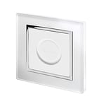 Retrotouch Smart Button Plate in White Glass Chrome Trim for Philips Hue Smart Button, 02830