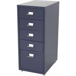 Décoshop26 - Caisson à tiroirs meuble de rangement bureau sur roulettes 69x28x41cm 5 tiroirs acier gris foncé