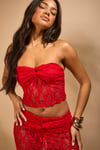 Womens Molly Smith Lace Bandeau Top - Red - 16, Red