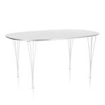 Fritz Hansen - B616 Superellips, 100x170 cm, Laminat, Vit, Vit pulverlack - Matbord